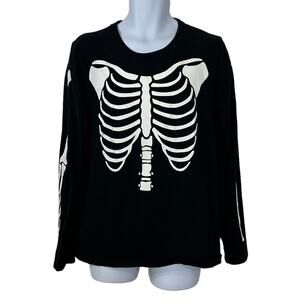 Peaberry Maternity Skeleton Halloween Top Stretchy Size Large